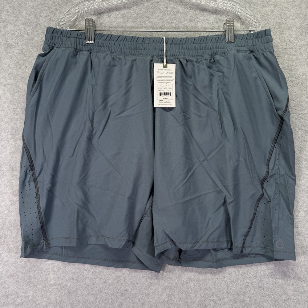 Tasc Performance Shorts Mens 2XL Storm Blue Weightless 7" Athletic Stretch